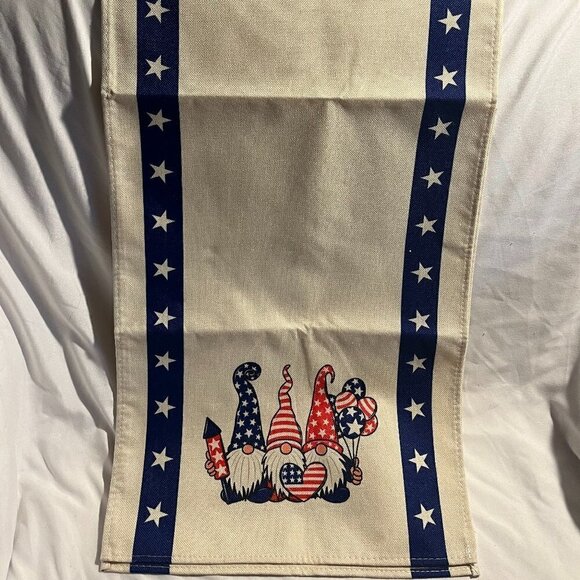 Adorable Patriotic Gnome Table Runner NWOT - Picture 2 of 2